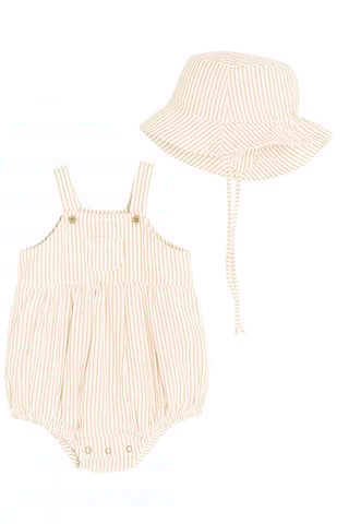 Barboteuse et bob - Rose clair et écru