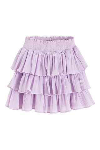 T-shirt et jupe volantée - Blanc et violet