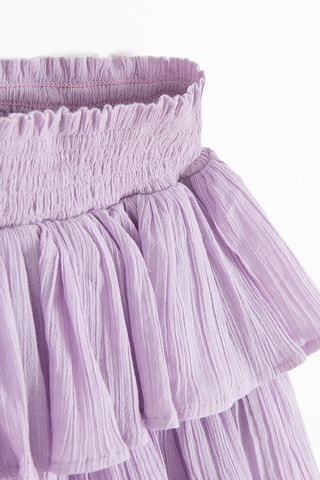 T-shirt et jupe volantée - Blanc et violet