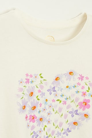 T-shirt et jupe volantée - Ecru et rose