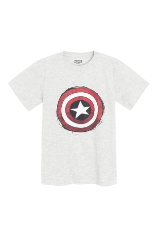 Pyjama Captain America Avengers Marvel - Ecru chiné et bleu marine