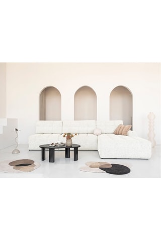 Canapé d’angle convertible Lulu - Beige - 5 places - En polyester