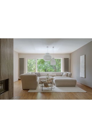 Canapé d’angle gauche panoramique modulaire Gatsby - Beige - 7 places - En polyester