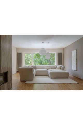 Canapé d’angle gauche panoramique modulaire Gatsby - Beige - 7 places - En polyester