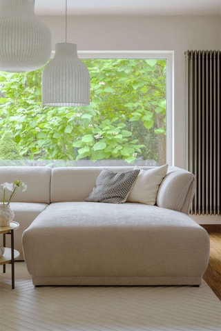 Canapé d’angle gauche panoramique modulaire Gatsby - Beige - 7 places - En polyester