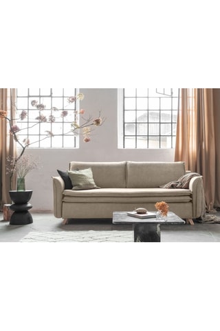 Canapé convertible Charming Charlie - Beige - 3 places - En polyester