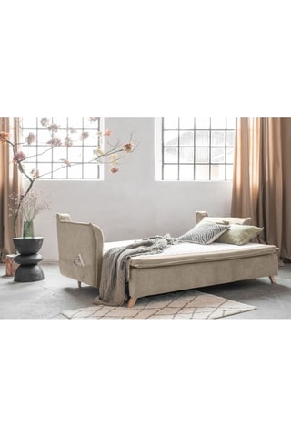 Canapé convertible Charming Charlie - Beige - 3 places - En polyester