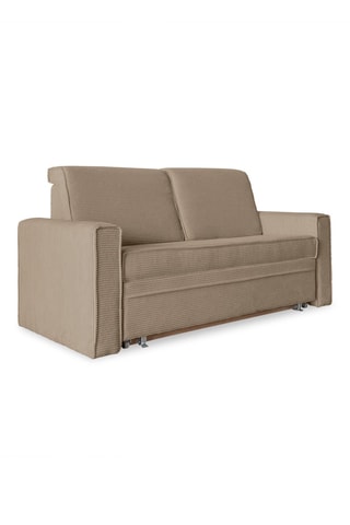 Canapé convertible Lucky Lucy - Beige foncé - 3 places - En polyester