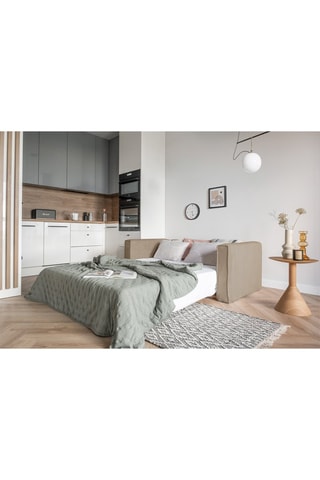 Canapé convertible Lucky Lucy - Beige foncé - 3 places - En polyester