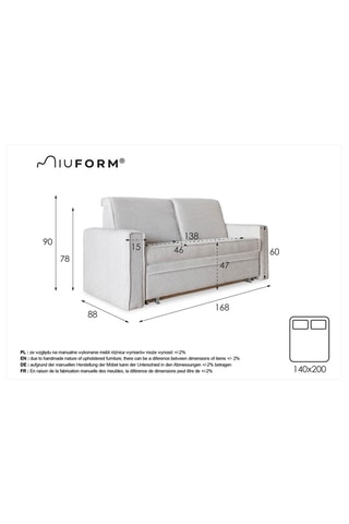 Canapé convertible Lucky Lucy - Beige foncé - 3 places - En polyester