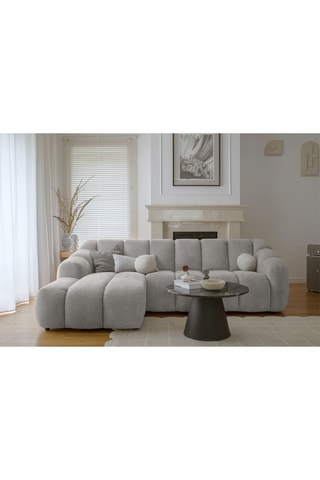 Canapé d'angle gauche modulaire Shell - Gris clair - 4 places - En polyester