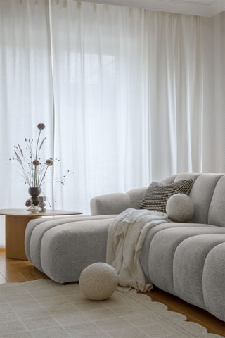 Canapé d'angle gauche modulaire Shell - Gris clair - 4 places - En polyester