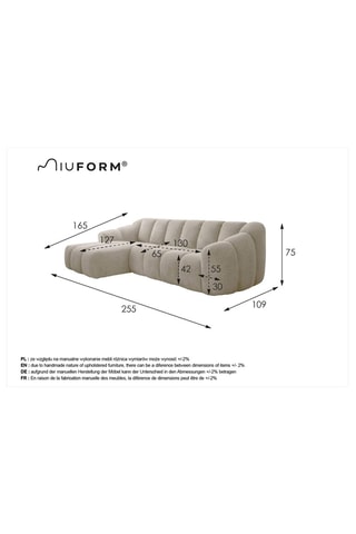 Canapé d'angle gauche modulaire Shell - Gris clair - 4 places - En polyester