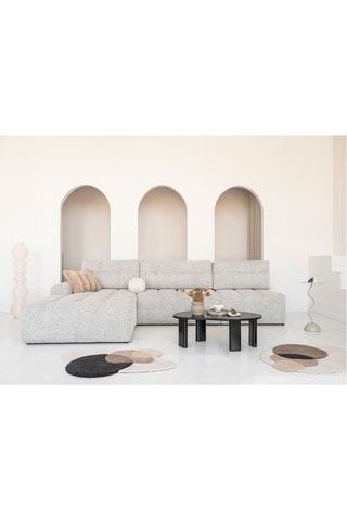 Canapé d’angle modulable convertible Lulu - Gris chiné - 5 places - En polyester