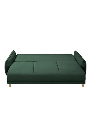 Canapé convertible Lazy Lukka - Vert bouteille - 3 places - En toucher velours côtelé