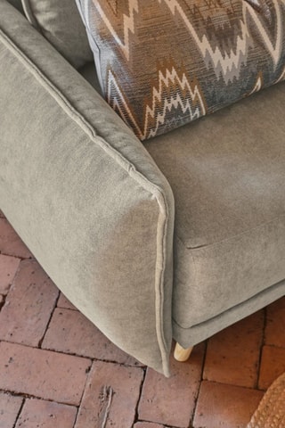 Canapé d’angle gauche panoramique convertible Lazy - Taupe - 8 places - En polyester antitache