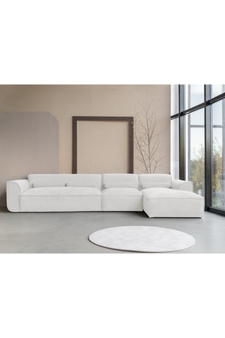 Canapé d’angle droit modulaire Flex Felix - Beige - 6 places - En polyester