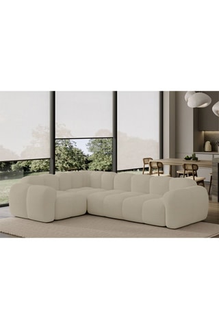 Canapé d’angle gauche modulaire Cloud - Beige - 6 places - En polyester