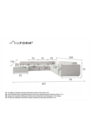 Canapé d’angle droit panoramique modulaire Flex Felix - Beige foncé - 8 places - En polyester