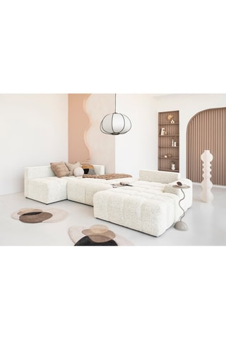 Canapé d’angle panoramique modulable convertible Lulu - Beige - 8 places - En polyester