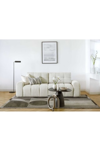 Canapé convertible Lulu - Gris clair - 3 places - En polyester