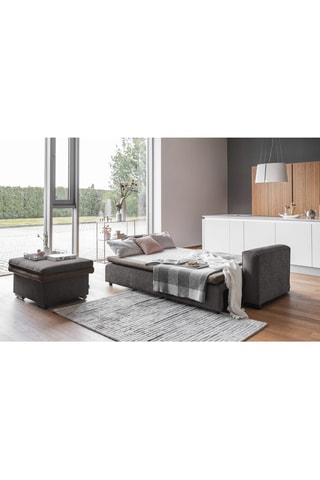 Canapé convertible Groovy Miu - Gris foncé - 3 places - En polyester antitache