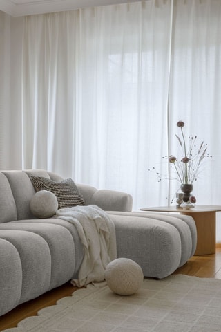 Canapé d’angle droit modulaire Shell - Gris clair - 6 places - En polyester