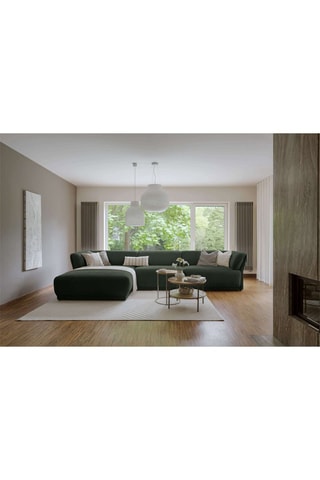 Canapé d’angle gauche modulaire Gatsby - Vert foncé - 6 places - En polyester