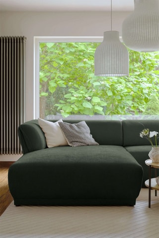 Canapé d’angle gauche modulaire Gatsby - Vert foncé - 6 places - En polyester