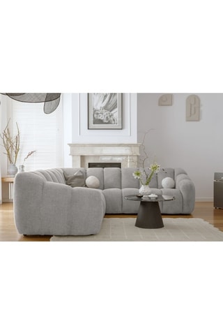 Canapé d’angle symétrique modulaire Shell - Gris clair - 7 places - En polyester