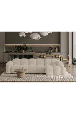 Canapé d’angle droit modulaire Cloud - Beige - 4 places - En polyester