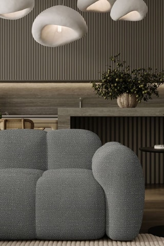 Canapé d’angle gauche modulaire Cloud - Gris - 6 places - En polyester