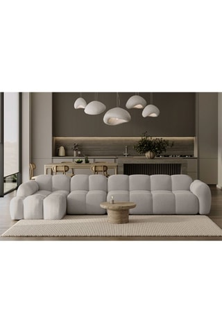 Canapé d’angle gauche modulaire Cloud - Gris clair - 6 places - En polyester