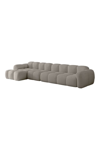 Canapé d’angle gauche modulaire Cloud - Gris clair - 6 places - En polyester
