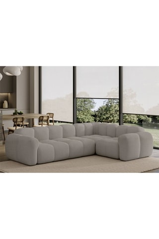 Canapé d’angle droit modulaire Cloud - Gris clair - 6 places - En polyester