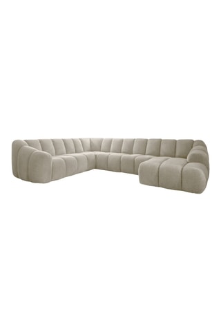 Canapé d’angle gauche modulaire Shell - Beige - 8 places - En polyester