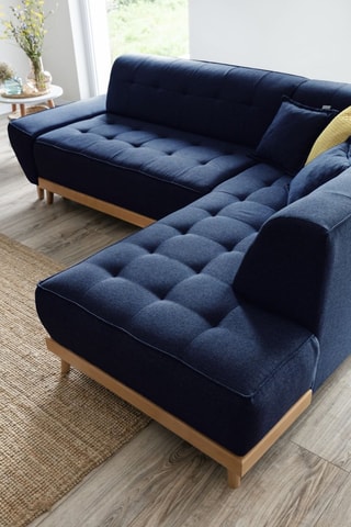 Canapé d’angle convertible Dazzing Daisy - Bleu marine - 6 places - En polyester