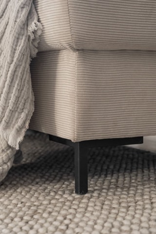 Canapé d’angle droit convertible Lofty Lilly - Beige - 6 places - En polyester toucher velours