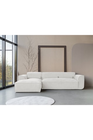 Canapé d’angle gauche modulaire Flex Felix - Beige - 4 places - En polyester