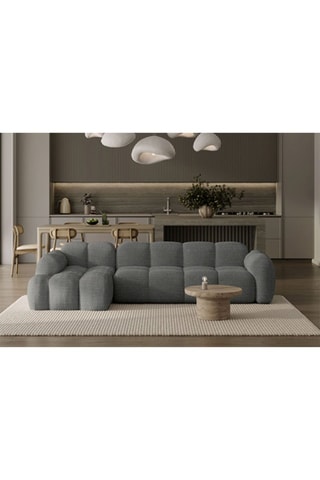 Canapé d’angle gauche modulaire Cloud - Gris foncé - 4 places - En polyester