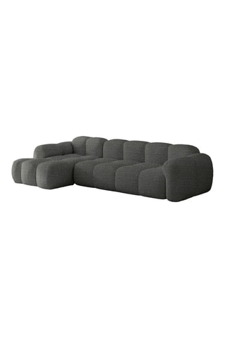 Canapé d’angle gauche modulaire Cloud - Gris foncé - 4 places - En polyester