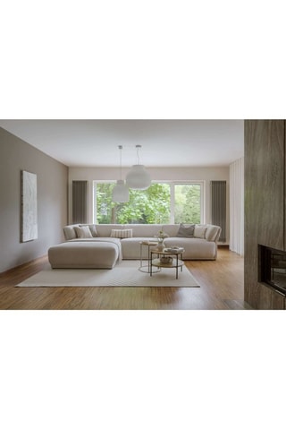 Canapé d’angle gauche modulaire Gatsby - Beige - 6 places - En polyester