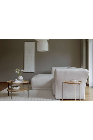 Canapé d’angle gauche modulaire Gatsby - Beige - 6 places - En polyester