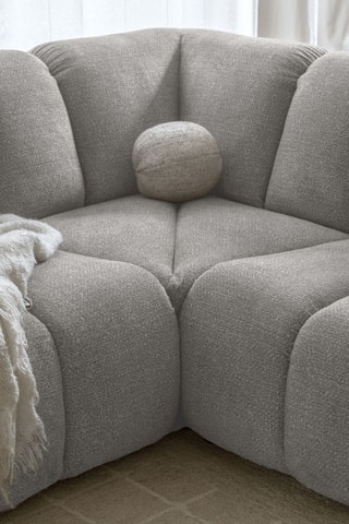 Canapé d’angle gauche modulaire Shell - Gris clair - 6 places - En polyester