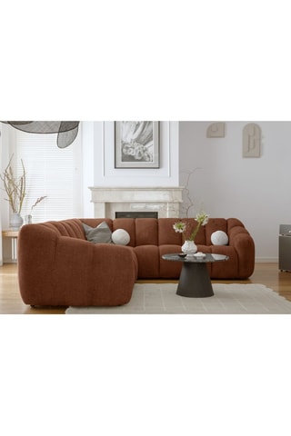 Canapé d’angle symétrique modulaire Shell - Rouge brique - 7 places - En polyester