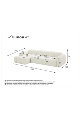 Canapé d’angle gauche modulaire Cloud - Vert foncé - 4 places - En polyester