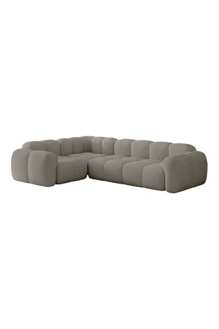 Canapé d’angle gauche modulaire Cloud - Gris clair - 6 places - En polyester