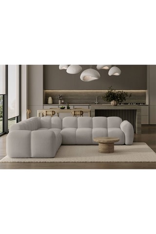 Canapé d’angle modulaire symétrique Cloud - Gris clair - 7 places - En polyester