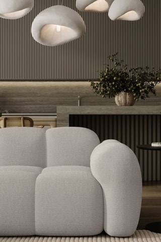 Canapé d’angle modulaire symétrique Cloud - Gris clair - 7 places - En polyester