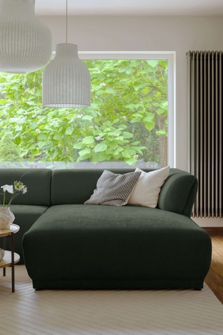 Canapé d’angle droit modulaire Gatsby - Vert foncé - 6 places - En polyester